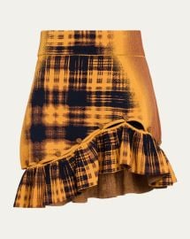 Garlen Wavy Asymmetric Mini Skirt at Neiman Marcus